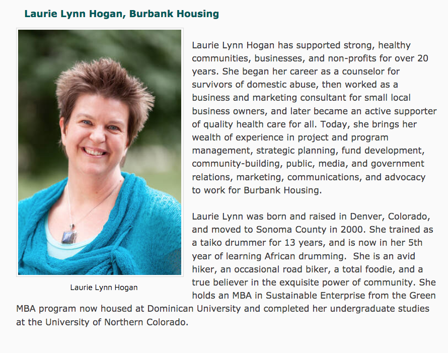 October 17: Laurie Lynn Hogan, Burbank Housing