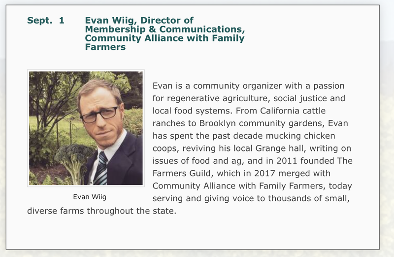 Photo and bio of Evan Wiig, Director of Membership & Communications, CAFF