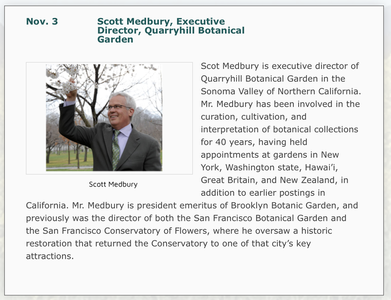 Photo and bio of Scott Medbury, Executive Director, Quarryhill Botanical Garden