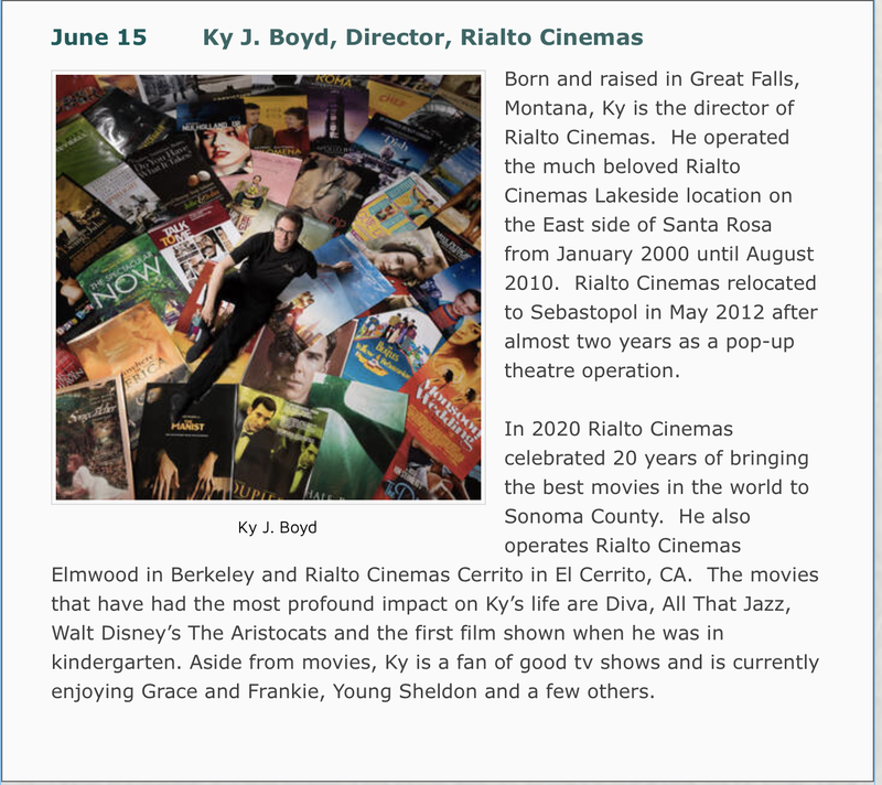 Photo and bio of Ky J. Boyd, Director, Rialto Cinemas