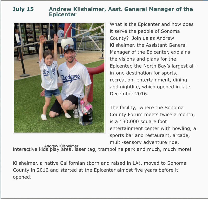 Photo and bio of Andrew Kilsheimer, Asst. General Manager of the Epicenter