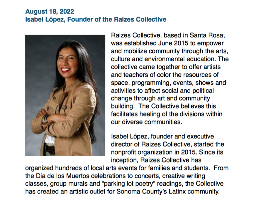 Aug 18, 2022 Isabel Lopez, founder of the Raizes Collective